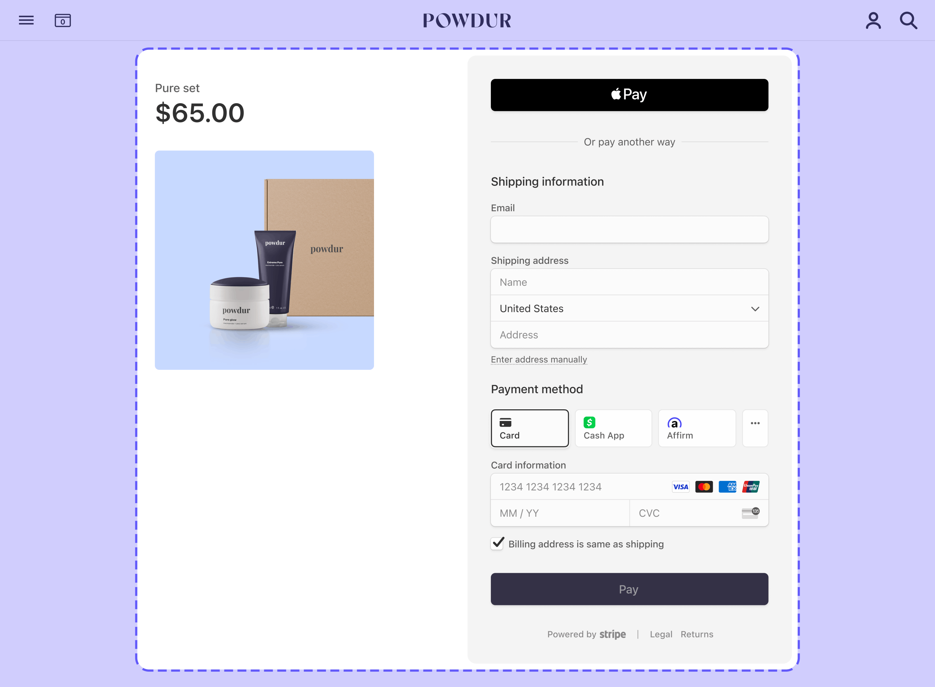 Embedded Checkout preview