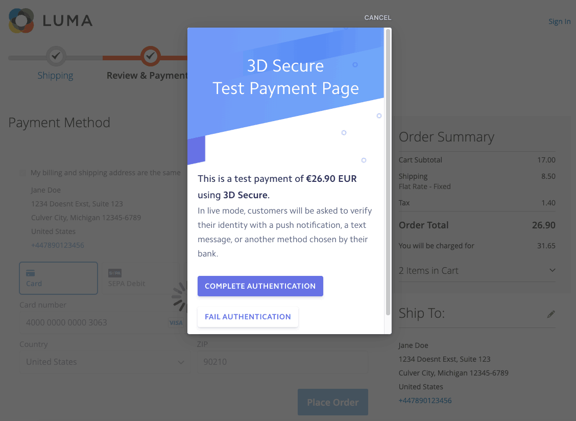 Test payment methods  Stripe Documentation