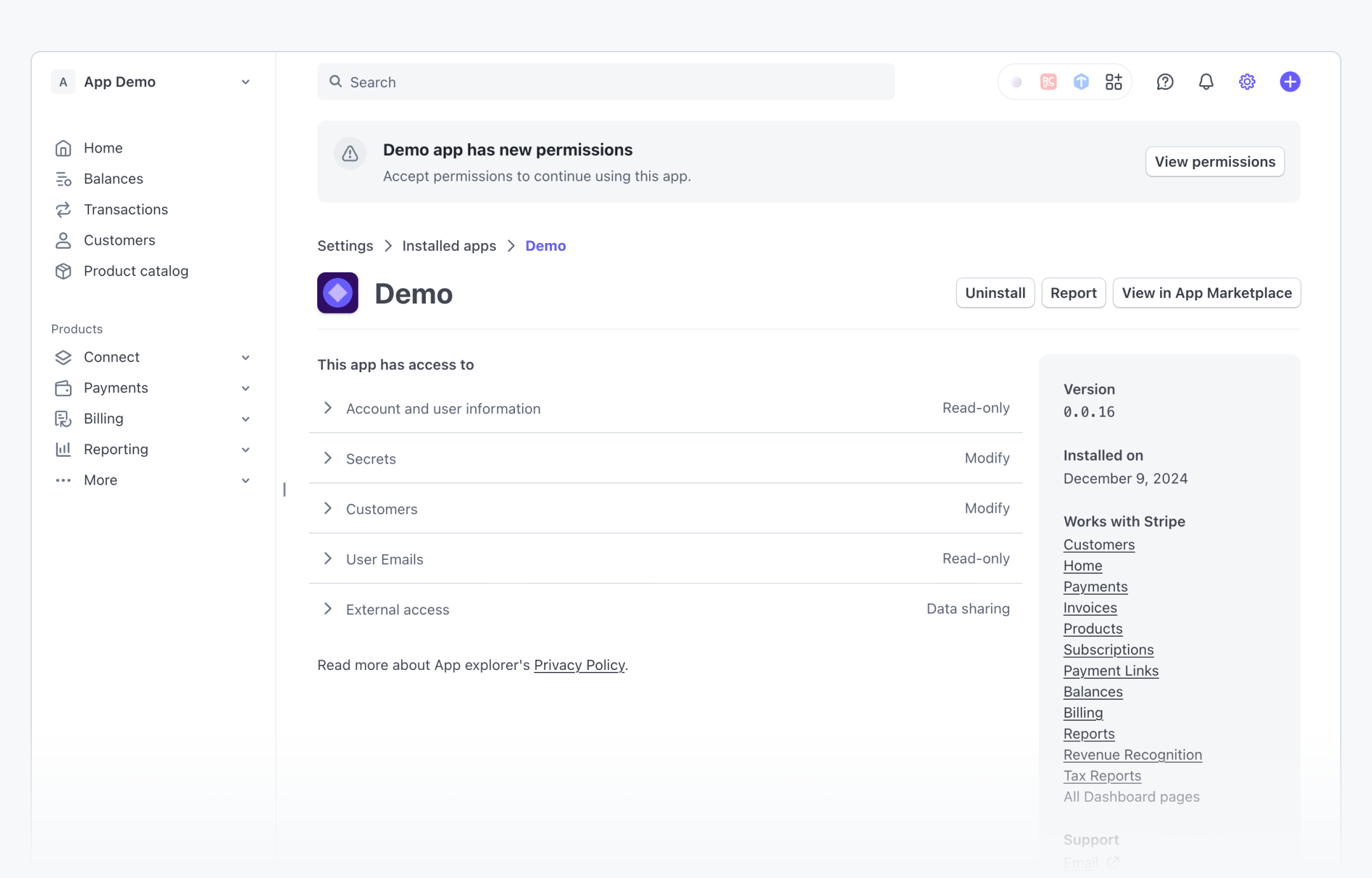 App reauthorization notification