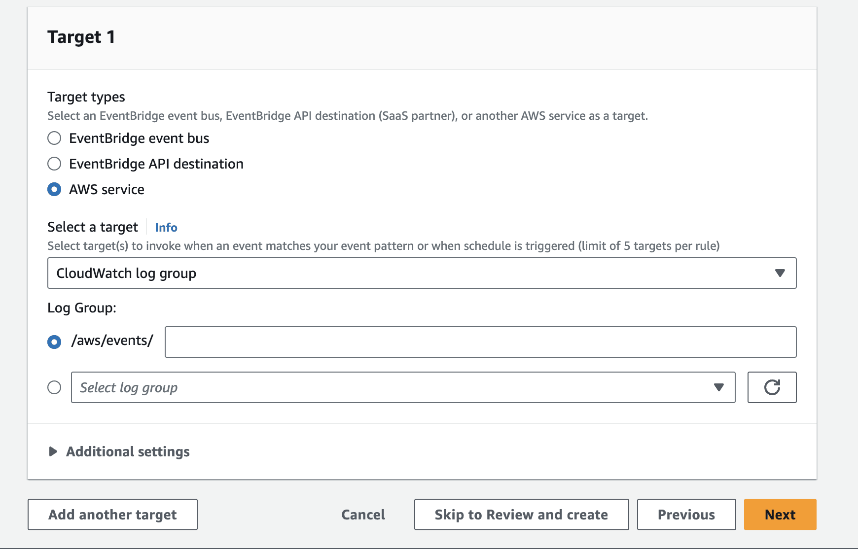 Select rule target