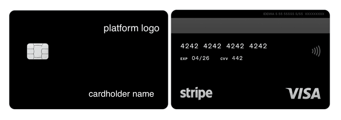 Card with branded logo