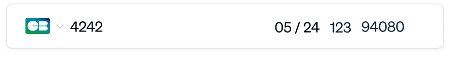 The card input with a co-badged card in Card Element