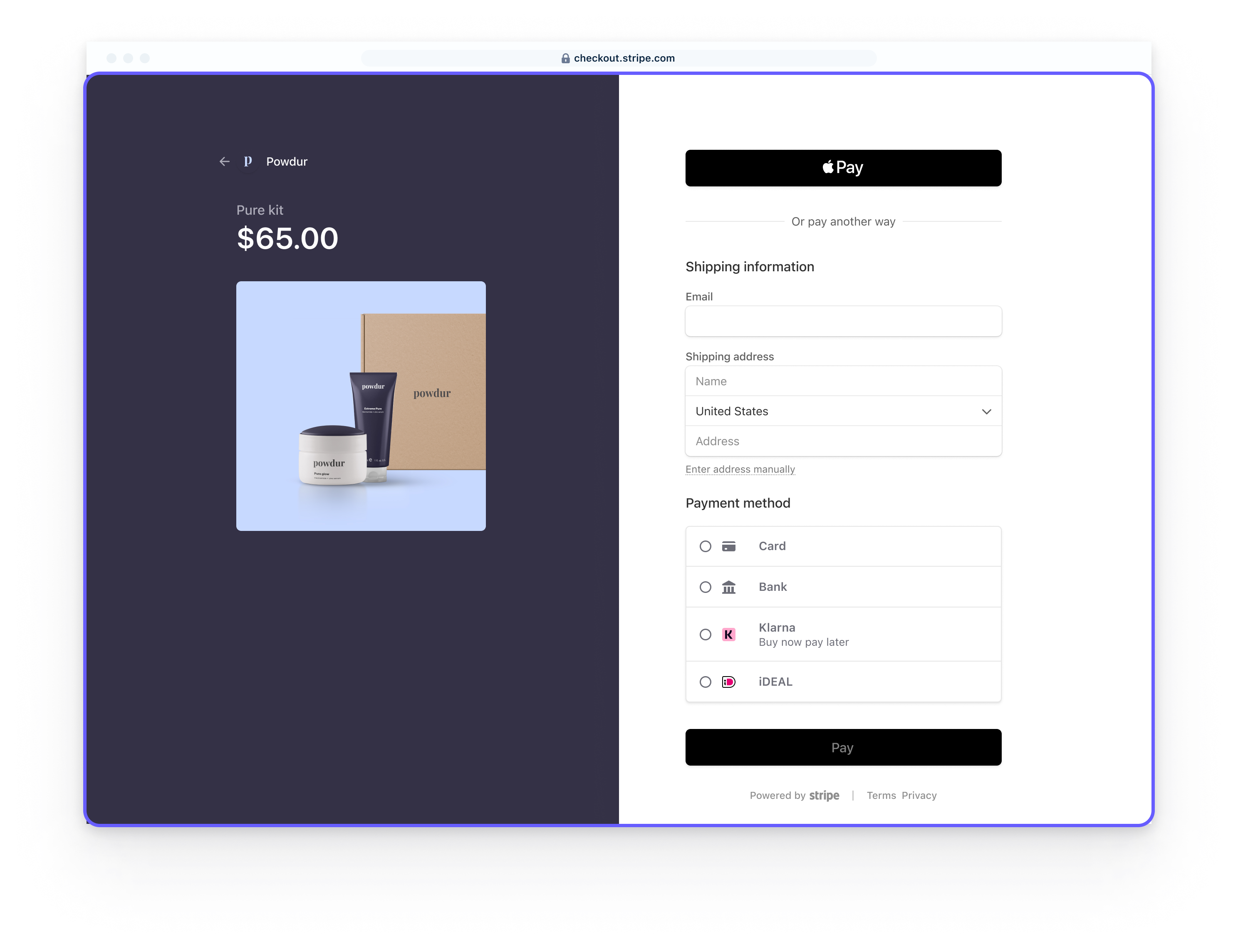 Build a checkout page | Stripe Documentation