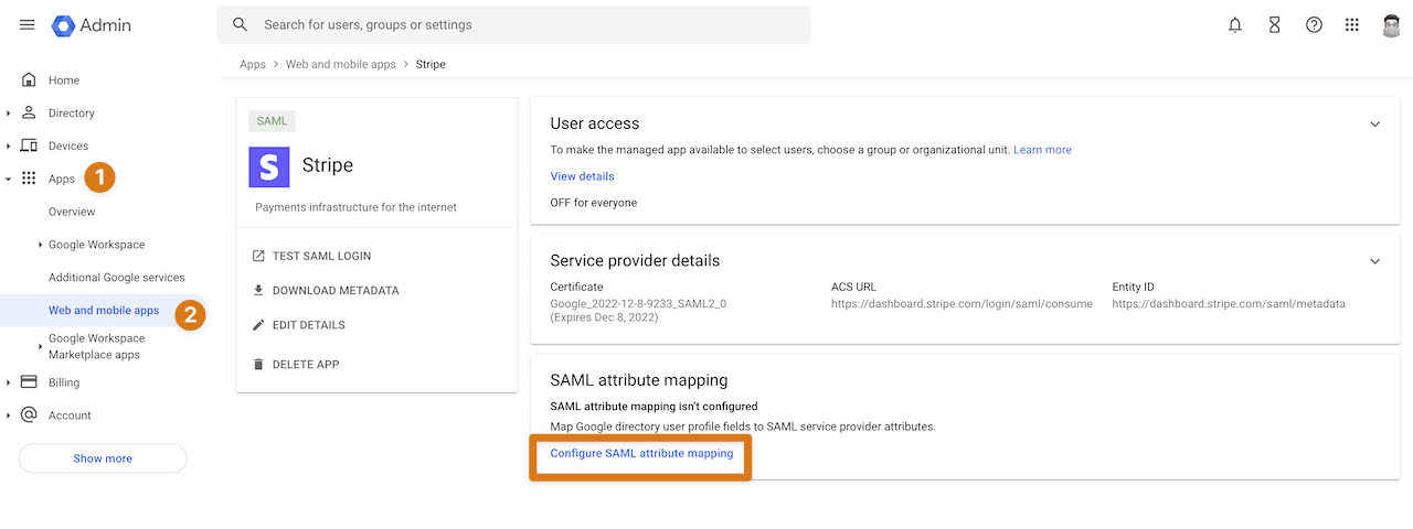 Configure SAML attribute mapping