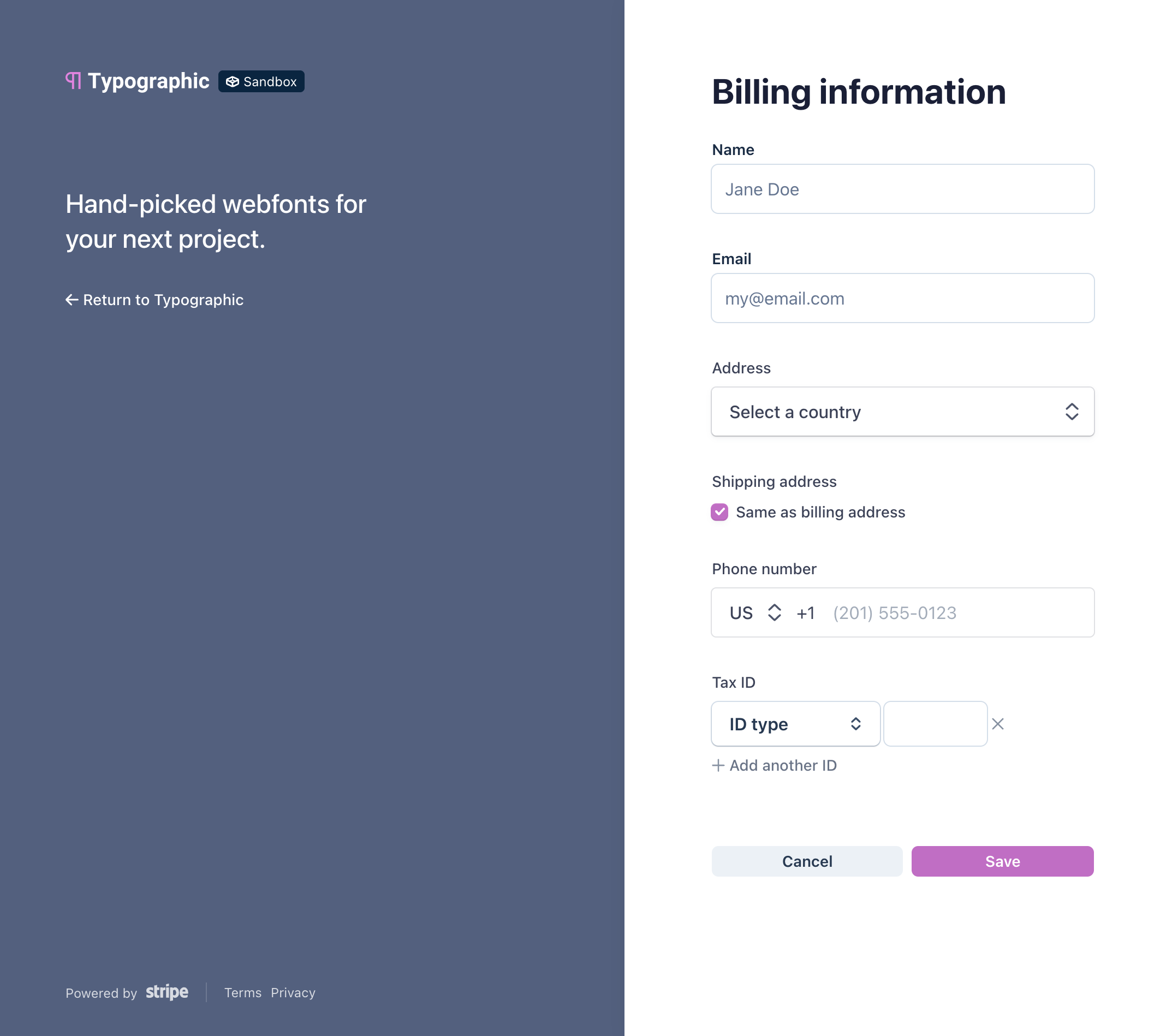Example of Customer update flow