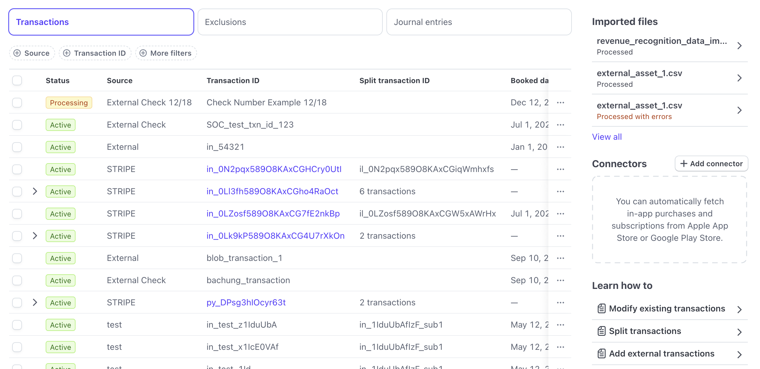 Data import landing page