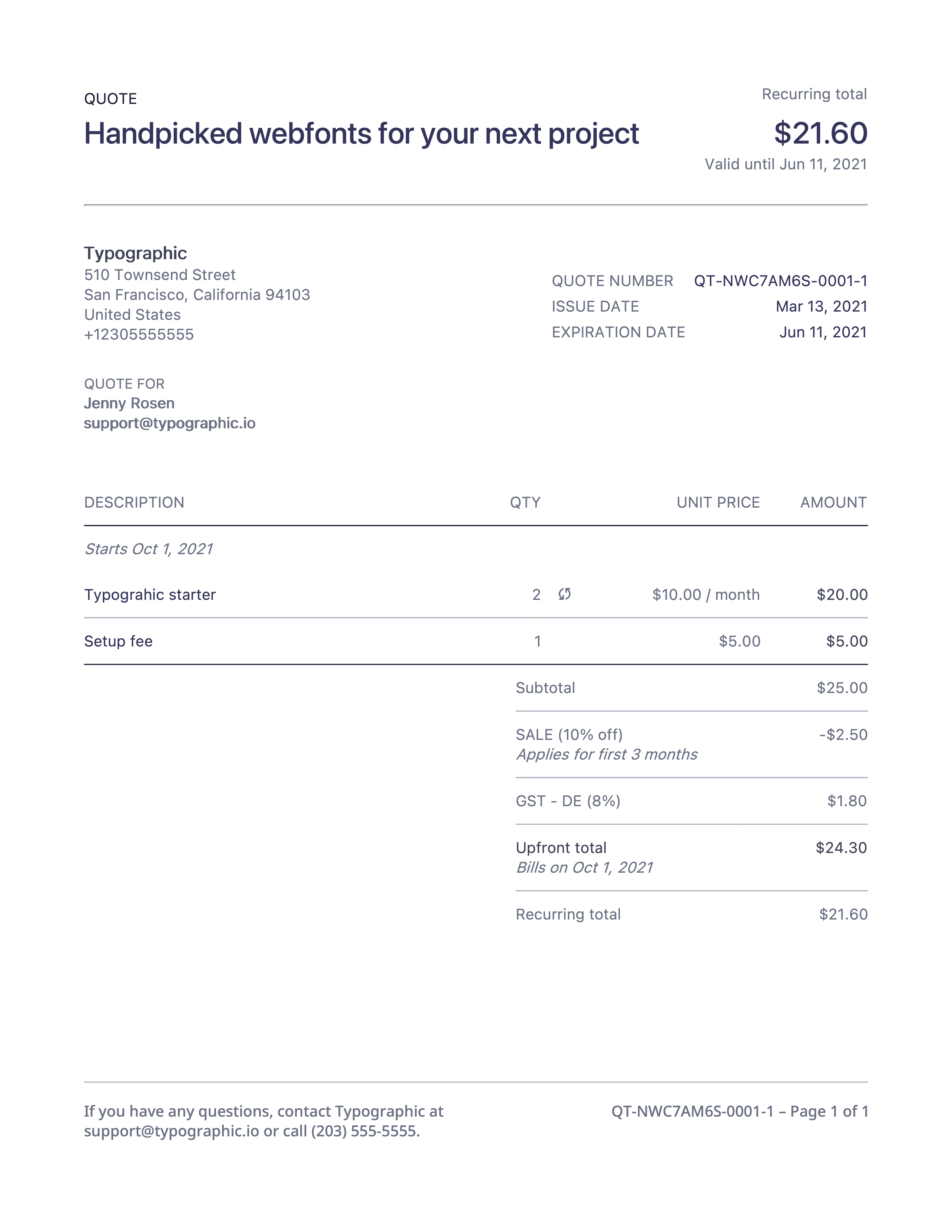 Quote PDF