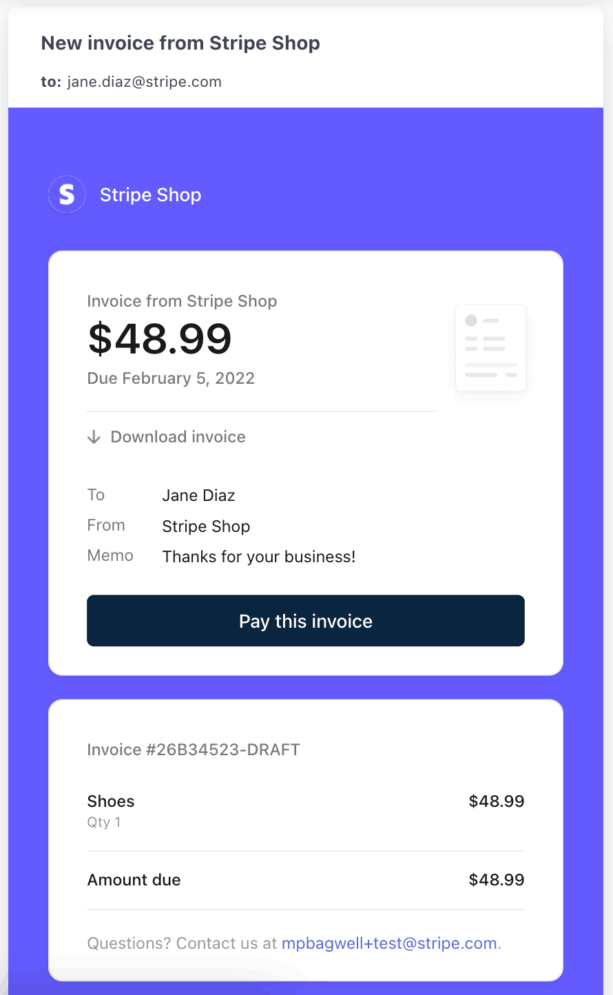 Hosted Invoice Page