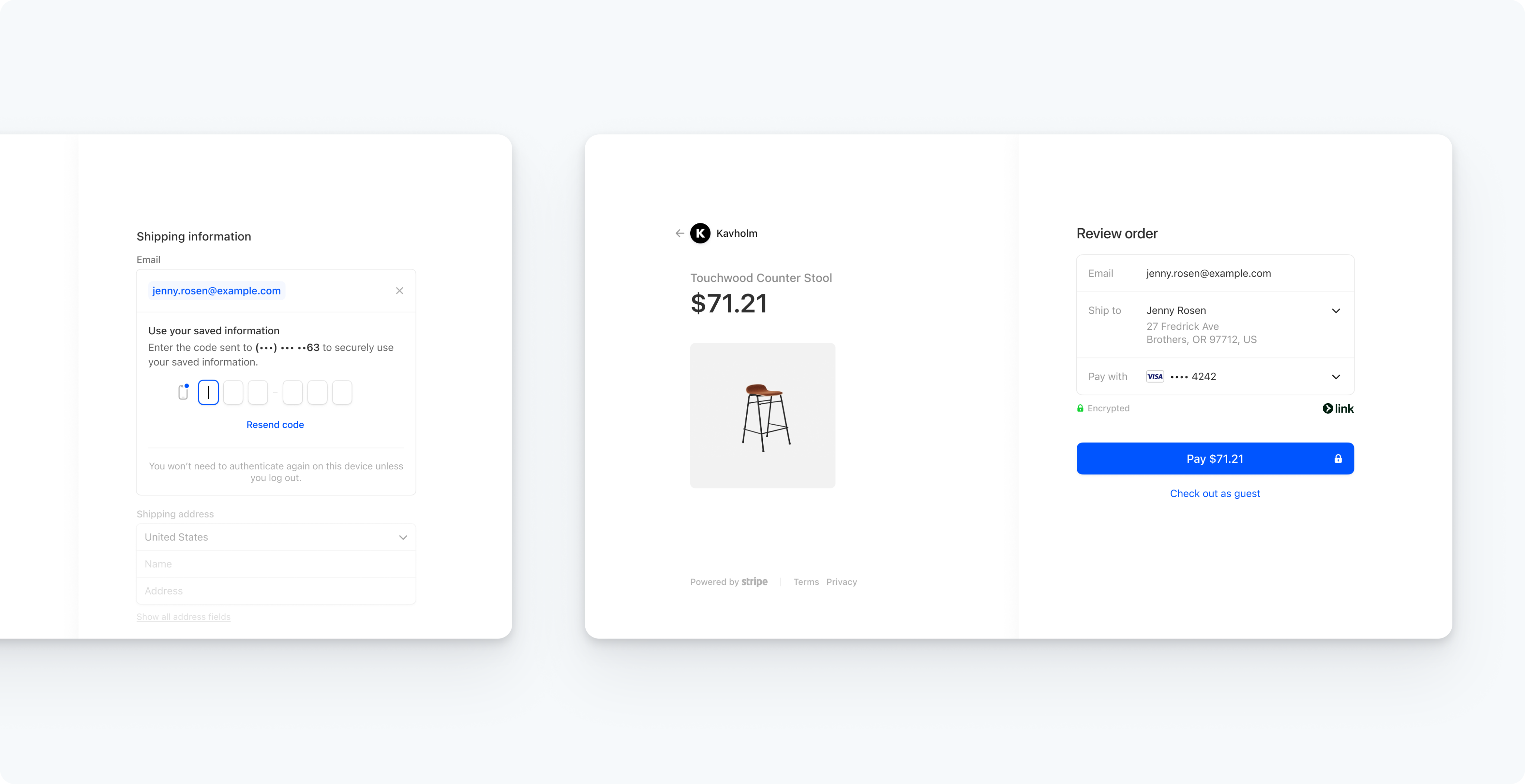 Add Link to your pre-built checkout page