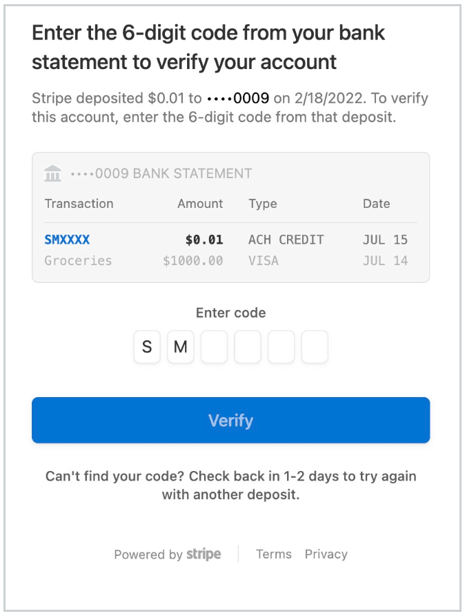 Microdeposit verification