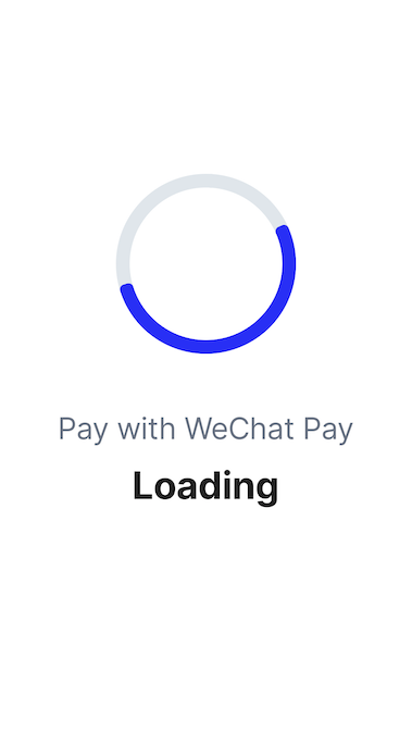 The payment loading screen