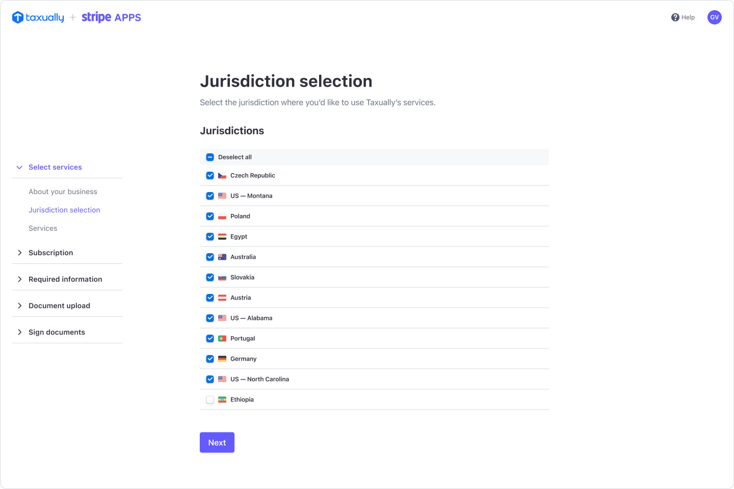 Select Jurisdictions