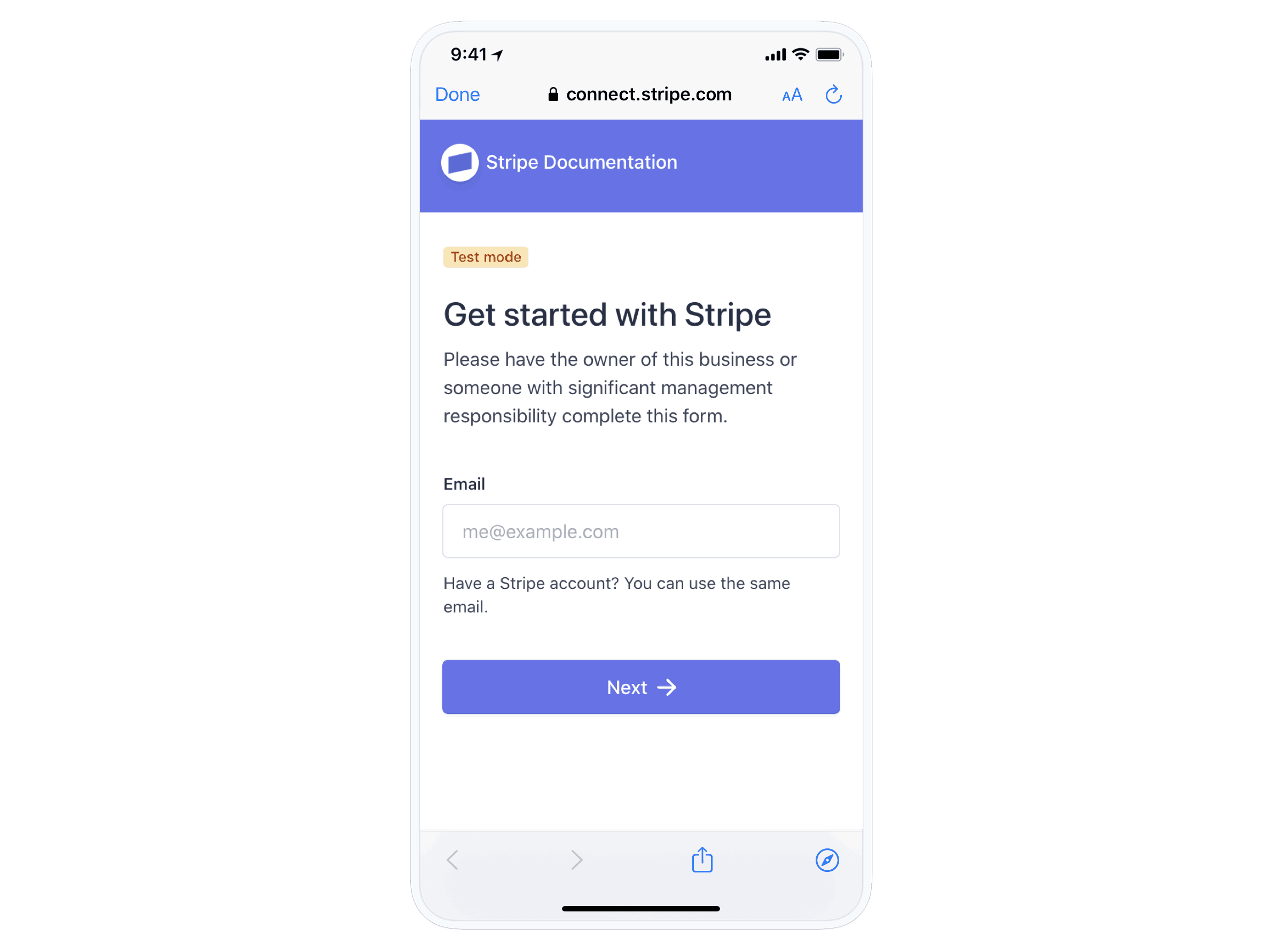 Account creation flow