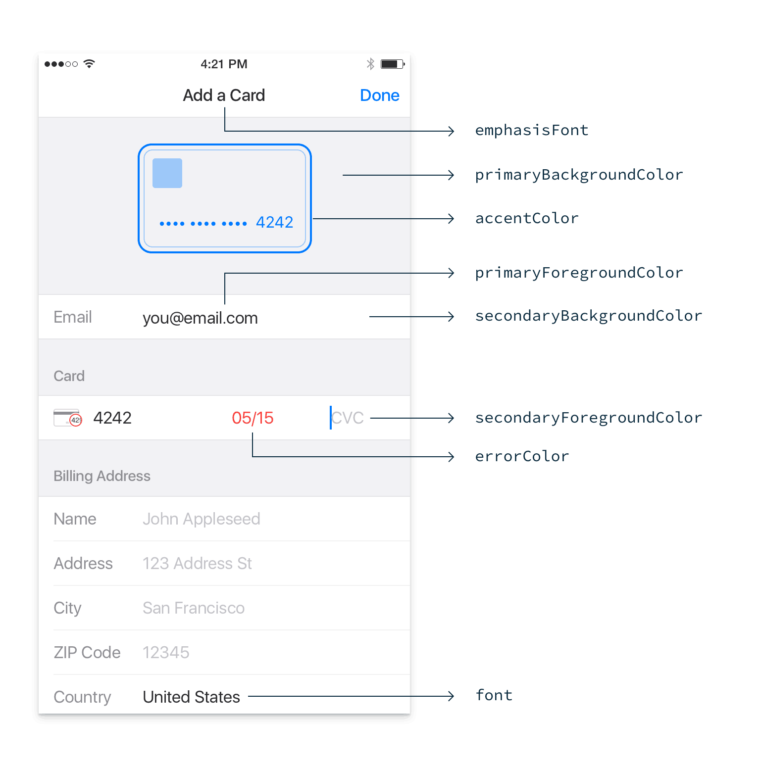 Stripe iOS UI Theming