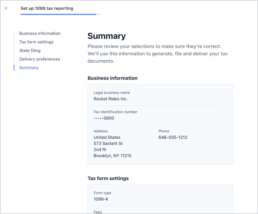 Summary screen.