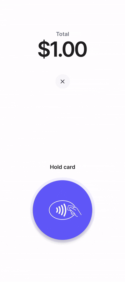 Example of device-specific tap screen