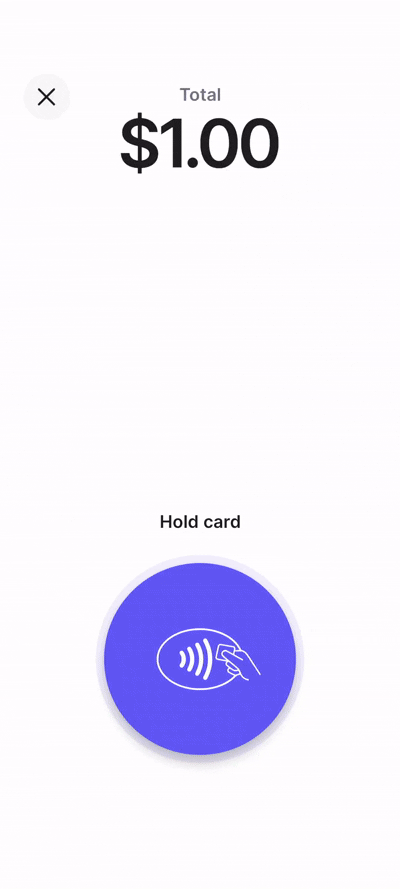 Example of device-specific tap screen